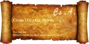 Csapliczky Anna névjegykártya