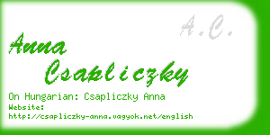 anna csapliczky business card